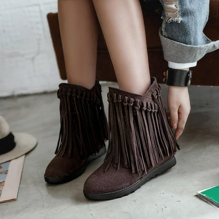 

eczipvz Autumn Winter Large Size England Style Leather Dress Boots Fashionable Middle Tube Leather Boots Boots Women Zipper