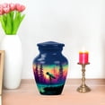 thumbnail image 7 of JAGASY Telescope Funeral Urns for Human Ashes Keepsake, Blue Small Urn for Ashes Adult Male, Pine Trees Decorative Urns for Father, Aurora Mini Cremation Urn for Mother, (3 Inch), 7 of 7