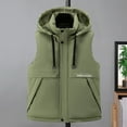 thumbnail image 2 of safuny Men's Fashion Sleeveless with Pockets Hooded Zipper Jacket Casual Outwear for Outdoor Office Daily Wear, Stylish able Lightweight Travel Wear Green M, 2 of 4