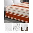 thumbnail image 5 of Twin Flat Sheet Only Modern Minimalist Red Stripes Soft Microfiber Cooling Bedding Sheets Farmhouse Line on Beige Flat Bed Sheet for Hotel,Home Decor, 5 of 7