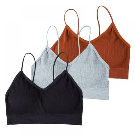 

Valcatch 3Pcs V Neck Tube Top Bra Padded Camisole Bra for Women Seamless Bralettes