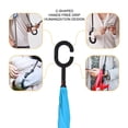 thumbnail image 6 of Windproof Double Layer Folding Inverted Umbrella, Self Stand Upside-Down Rain Protection Car Reverse Umbrellas with C-Shaped Handle S7, 6 of 8