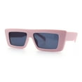thumbnail image 6 of Womens Minimal Rectangle Cat Eye Retro Thick Plastic Urban Sunglasses Pink - Black, 6 of 8