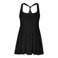 thumbnail image 6 of ZQGJB Womens Workout Romper Athletic Dress One Piece Jumpsuits Sleeveless Running Skortsie Active Gym Clothes Loose Flowy Short Skirt Dress Black M, 6 of 8