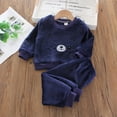 thumbnail image 4 of KYAIGUO Toddler Kids 2Pcs Fleece Pajama Pjs Set for Boys Girls,Fall Winter Cute Cartoon Loungewear Set Breathable Sleep Outfits Kid Jammies Set Baby Thickened Warm Sleepwear Set for 1-6Y, 4 of 7