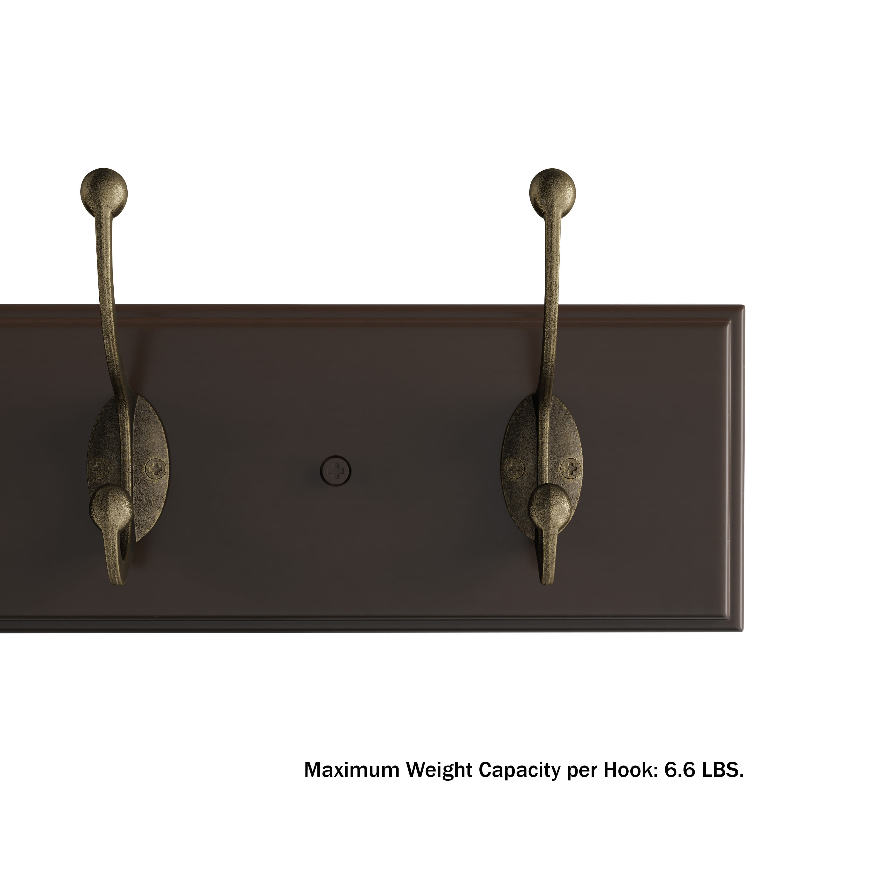 VERTORGAN Coat Wall Hooks with Shelf, Wood Coat Rack, Wall-Mounted, 25.6  Inch Entryway Shelf with 5 Hooks (Brown)
