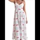 thumbnail image 1 of Vestido Bohemio de Verano 2025 para Mujer, Sin Mangas, con Estampado Floral y Fruncido Rojo M, 1 of 8