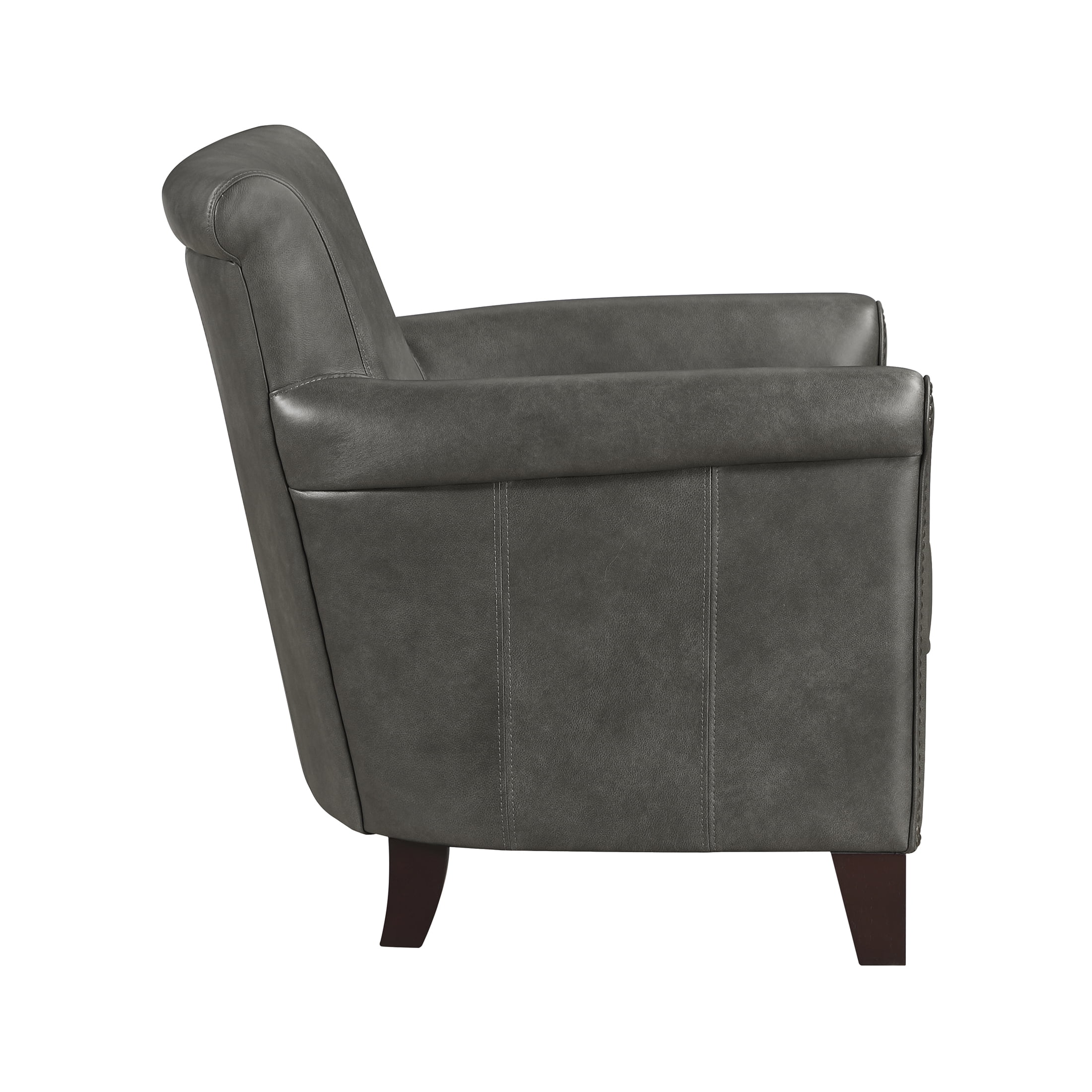 OakvillePark Brindlewood Leather Accent Chair, Gray