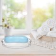 thumbnail image 4 of 1pcs Practical Creative Oval Soap Dishes Bathroom Glass Soap Holder (Transparent), 4 of 6