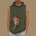 thumbnail image 5 of Xcmzpl Men's Carrier Hoodie Sleeveless Big Pet Pouch Sweatshirt Puppy Kitten Holder Carrier Pullover Top Kangaroo Pocket Sweat Shirts for Men, 5 of 6