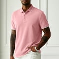 thumbnail image 2 of KLHDSF Men's Polo Shirts Short Sleeve Casual Knit Polo Shirt Vintage Golf T Shirts Old Money Tops Pink XXXL, 2 of 6