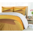 thumbnail image 5 of Dune Duvet Cover Sets, Hot Sahara Desert Illustration with a Camel Caravan Silhouette, Bedding Set with 2 Duvet Covers & 4 Pillowcases, 2 Pack Cal King Size, Marigold Dark Grey, by Ambesonne, 5 of 7