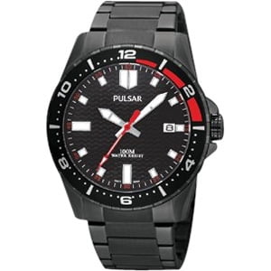 - pulsar mens analog stainless watch - black bracelet - black dial - ps9105