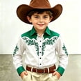 thumbnail image 2 of JAJAHO Boys Western Cowboy Shirts Retro Long Sleeve Button Down Collared Shirts For Kids 4-13Y Trendy Tops, 2 of 4
