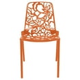 thumbnail image 4 of LeisureMod Stackable Dining Chair in Aluminum with Stackable and Floral Cutout Design Indoor Outdoor Use No Assembly for Modern Home, Kitchen, Patio Devon Collection in Orange Set of 2, 4 of 10