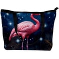 thumbnail image 2 of Flamingo Canvas Leather Mix Tote Bag - Twill Sponge Jeanette Hand-held Shoulder Bag 30x10.5x39cm/11.8x4.1x15.4in, 2 of 5