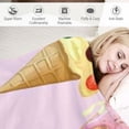 thumbnail image 3 of Autua Ice Cream Desserts Warm Lightweight Blanket Soft Fleece Blanket for All Seasons Living Rooms Sofa Decor Cow Gifts - Long-lasting Blanket 40x50in, 3 of 6