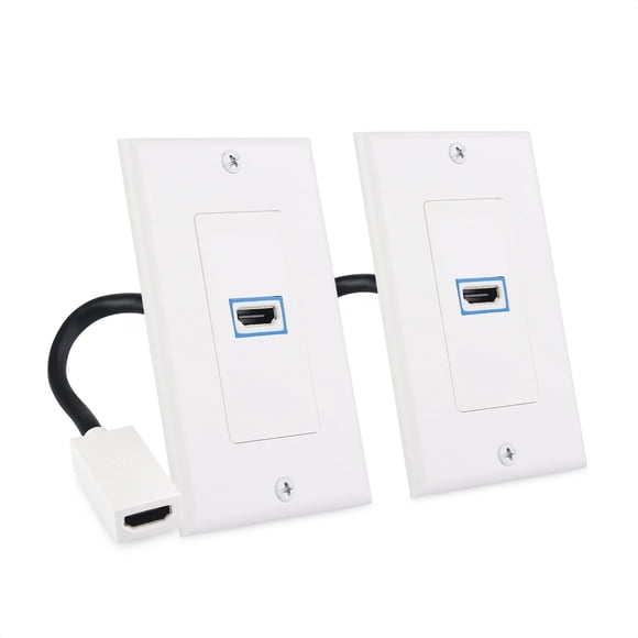 Cable HDMI Wall Plate Matters, paquete de 2 unidades, 1 puerto, 8K, blanco