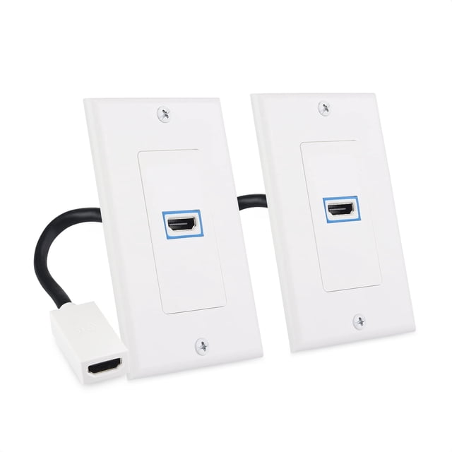 Cable HDMI Wall Plate Matters, paquete de 2 unidades, 1 puerto, 8K, blanco