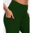 thumbnail image 3 of Cadmus High Waist Naked Feeling Leggings for Women, Tummy Control Workout Ankle Length Yoga Pants with Pockets,#63, Dark Green, 2XL, 3 of 5