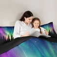 thumbnail image 5 of Homewish Aurora Borealis Bedding Comforter Set 2pcs for Boys Girls,Abstract Gradient Starry Sky Twin Comforter Sets Microfiber,Jungle Woodland Breathable Bedding Set,Ultra Soft Home Decor, 5 of 8
