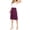 Plum, variant on Women's Casual Knee Length Flare A-line Skirt with Elastic Waistband