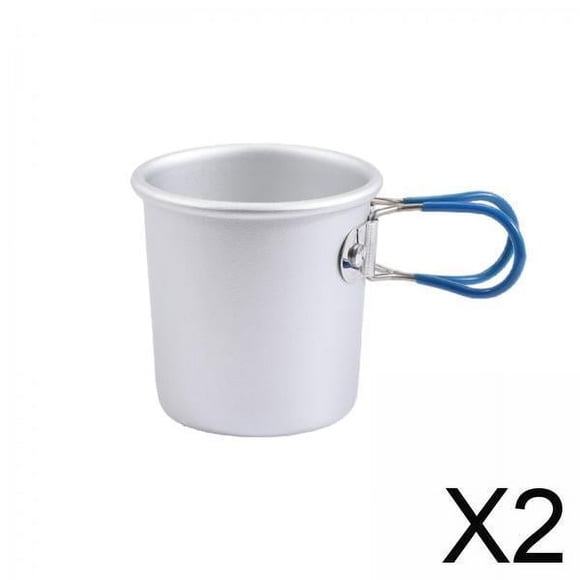 2x Taza De Camping Taza De Bebida Portátil Taza De Metal Taza De Agua Para Viajes Picnic Al Aire Libre