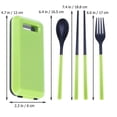 thumbnail image 3 of Reusable Fork Spoon Chopsticks Set for Office Car Camping Outdoor Use Black Portable Folding 3Pcs Set, 3 of 3