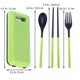 thumbnail image 3 of Reusable Fork Spoon Chopsticks Set for Office Car Camping Outdoor Use Black Portable Folding 3Pcs Set, 3 of 3