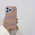 thumbnail image 3 of imple Woven Pattern Phone case, Available in Colour Blocking and Solid Colours, Stylish case for iPhone 15 14 13 12 11 Pro Max X XS XR 7 8 Phone Case (P2,iPhone 14 Pro Max), 3 of 8