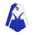 thumbnail image 4 of Doomiva Robe de Patinage Artistique pour Filles, Dos Creux, Jupe Justaucorps de Danse, Performance Lyrique, Bleu Royal 8, 4 of 5