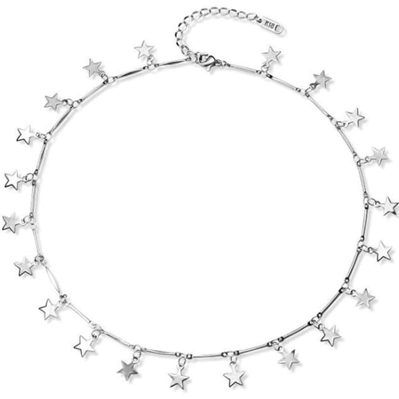 Stainless Steel Luck Stars Dainty Choker Necklace