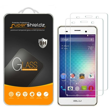 [2-Pack] Supershieldz for BLU Advance 5.0 HD Tempered Glass Screen Protector, Anti-Scratch, Anti-Fingerprint, Bubble Free