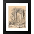 thumbnail image 2 of Francisco Javier Parcerisa Boada 19x24 Black Modern Framed Museum Art Print Titled - Church in Ruins (1856), 2 of 5