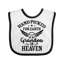 Inktastic Handpicked for Earth by My Grandpa in Heaven Angel Wings Boys or Girls Baby Bib