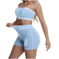 thumbnail image 2 of Idoravan yoga two piece set for women shorts Fahion Women's 2 Piece Sleeveless Crop Tops Cropped Pants Set Solid, 2 of 6