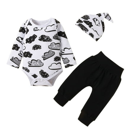 

Infant Baby Boys Girls Cute Cartoon Cloud Romper Tops Pants Outfits Set