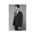 thumbnail image 6 of Men 3pc European Vested Suit WESSI J.VALINTIN Extra Slim Fit JV27 Black Stripe, 6 of 9