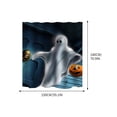 thumbnail image 2 of Halloween Shower Curtain Scary Haunted House Evil Pumpkin Shower Curtains for Bathroom Halloween Full Moon Night Horror Castle Forest Bathtub Decorative 59x71 Inch, 2 of 4