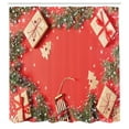 thumbnail image 2 of Ambesonne Vintage Christmas Shower Curtain, Gift Boxes Rustic, 69"Wx84"L, Burnt Sienna Fawn, 2 of 4