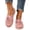 Pink, variant on Womens Breathable Woven Slip On Mules Decorative Bow Lace Detail Closed Round Toe Comfy Summer Vacation Flats