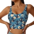 thumbnail image 2 of Picia Anchors Sports Bra for Women,Padded Strappy Sports Bras Medium Support Yoga Bra with Removable Cups,Running Yoga Bra-XX-Large, 2 of 9