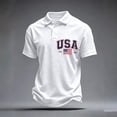 thumbnail image 2 of WAYUTE Mens Polo Shirts Independence Day US National Flag Print Short Sleeve Lapel Shirt Patriotic Anniversary Theme Shirt Casual Outdoor, 2 of 3