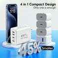 thumbnail image 4 of 40W USB C Charger Block with 6FT USB C to C Cable, 4 USB C Port PD&QC Wall Charger Block Fast Charging Cube Compatible with iPhone 16 15 Galaxy S25 S24 Ultra, Watch, Tablet, 4 of 7