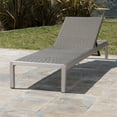 Miller Outdoor Mesh Chaise Lounge, Dark Grey, Silver