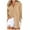 Beige, variant on Utoimkio Women's Tie Side Button Down Shirts Loose Dress Shirt 3/4 Sleeve V Neck Solid Color Blouses Casual Vacation Tunic Tops for Women