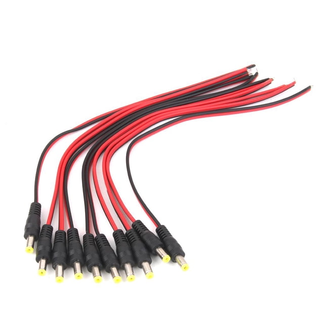10pack 12v Dc Cable de alimentación 5.5x2.1 / 5.5 * 2.1mm Cable de adaptador de enchufe para cámara Hugo Cable de 5