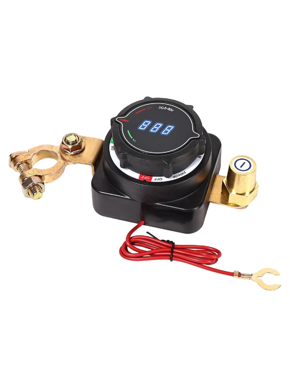 Upgrades 300A Battery Disconnect Switch with Built In Voltage Meter Electrical System Protection For RV Marine Truck Car