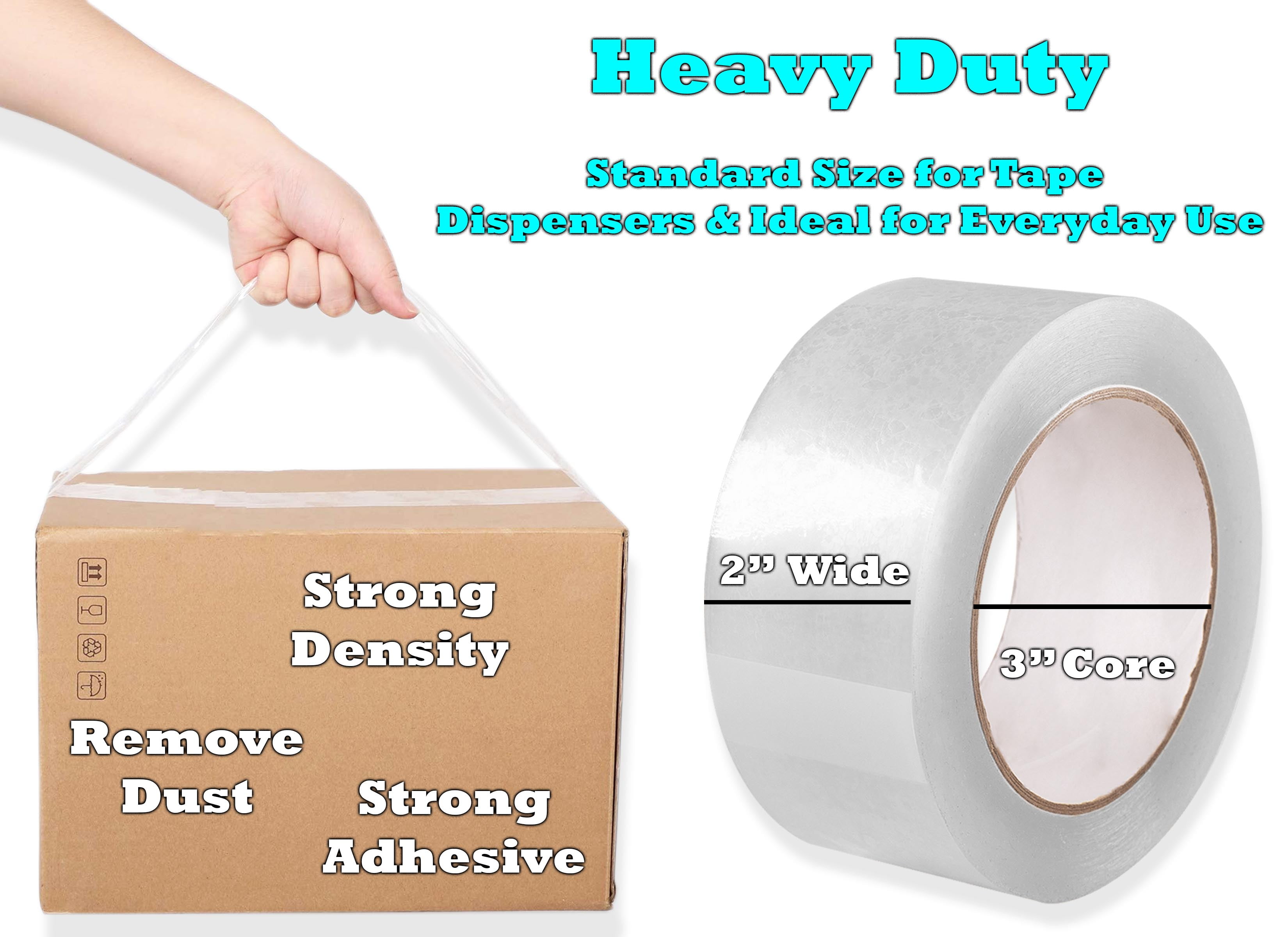 2" 55 yds Super Clear Heavy Duty Packaging Tape 24PK Clear Transparent All-Purpose Glossy Material for Office, School and Home Carton Sealing Tape for Shipping and Moving by WholesaleArtsFrames-com