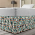 thumbnail image 1 of Geometric Bed Skirt, Angled Stripes Composition with Square Design Mosaic Styled Colorful Pattern, Elastic Bedskirt Dust Ruffle Wrap Around for Bedding Decor, 4 Sizes, Multicolor, by Ambesonne, 1 of 2